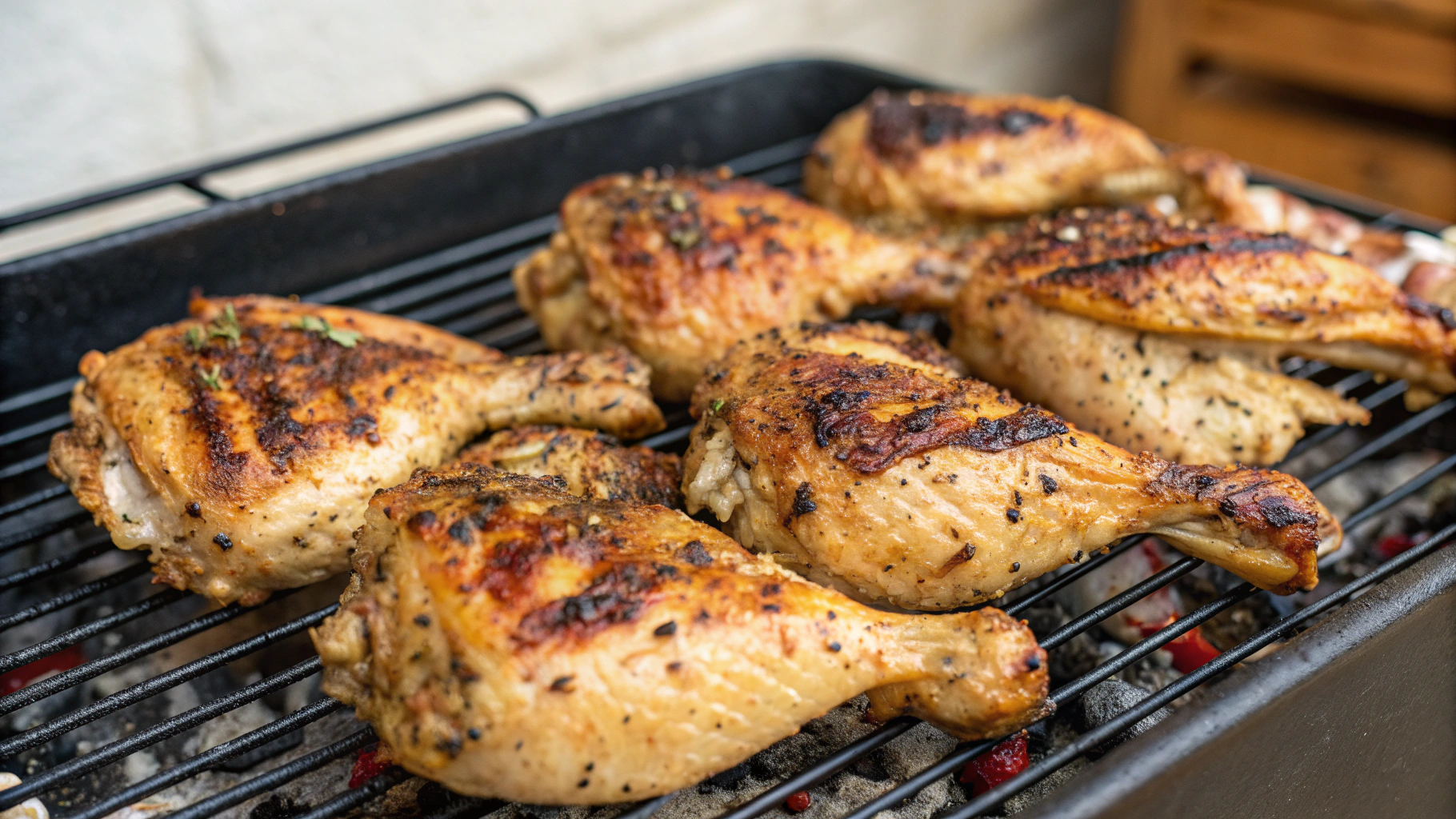 Menu poulet grille au barbecue