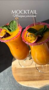 Menu mocktail mangue