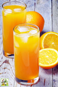 Menu mocktail orange