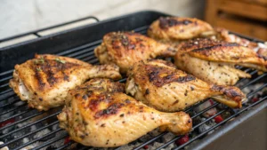 Menu poulet grille au barbecue