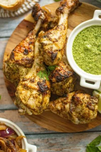 Menu poulet four marinade sauce verte