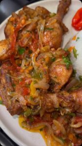 Menu poulet saute